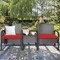 Costway 3PC Patio Rattan Furniture Set Coffee Table Conversation Sofa Cushioned